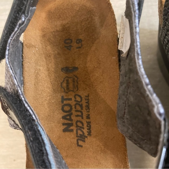 NAOT Sz 40 Alpha Anatomic Footbed Suede Wrap Hook & Loop Closures Rivets Sandals - Picture 10 of 15